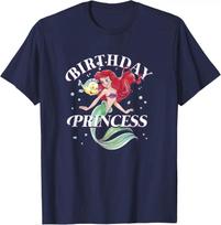 Hot Fashion Casual Disney The Little Mermaid Birthday Princess Ariel T-Shirt S-4XL Four Seasons M