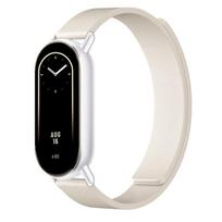 For Xiaomi Smart Band 10 / 9 / 8 Lychee Texture Soft Magnetic Silicone Watch Strap EDA008555901F smėlis