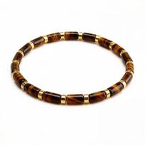 Natural Tiger Eye Stone Tube Elastic Rope Bohemian Multicolor Imperial Beaded Unisex Yiwu Bracelet