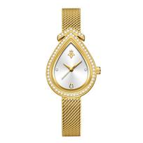 Luxury Water Drop Shaped Women's Quartz Watch Bracelet Pointer Diamond Inlay 26mm Dial Alloy Mesh Band Calendar Date 30M Water Of