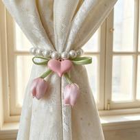 Decorative Tulip Gauze Curtain Tie Beautifully Pearl Curtain Buckle  Window Decoration