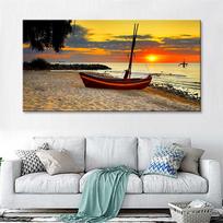 RELIABLL ART Paplūdimys saulėlydžio vaizde Paveikslai Kraštovaizdžiai Drobės tapyba Sieniniai plakatai Svetainės dekoravimui Be rėmo 20*40cm