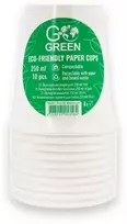 Jetworld Gogreen Go Žalios ekologiškos stiklinės 250 ml 10 vnt. baltos