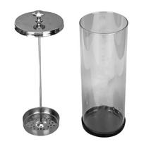 Barbicide Soaking Jar Large Glass Cleaning Jar for Barber Tools Nail Salon Supplies with Stainless white
