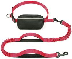 Pet Dog Leash, Multi-functional Running Fanny Pack Leash, Reflective Dog Leash, Elastic Dog Leash black