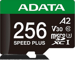 Adata Micro SD Speed Plus 256GB UHS1 U3 V30 A2 atminties kortelė 180/160MB/s