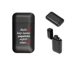 Pakraunamas USB žiebtuvėlis Meilė - kaip laužas…, juodas, 1 vnt