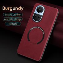 For OPPO Reno 10 10 Pro Fine Hole PU Cow Pattern Leather Outer Magnetic Ring Soft Edge Anti-Drop Anti-Fingerprint Phone Case For Reno 10