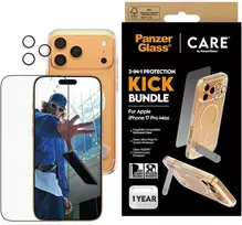 „Panzer Glass CARE by PanzerGlass Feature Kick 3in1“ dėklas + stiklas + objektyvas, skirtas „iPhone 17 Pro Max“