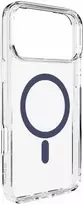 Puro Lite Mag TPU+PC dėklas, suderinamas su MagSafe, skirtas iPhone 17 Pro – permatomas su mėlynu žiedu