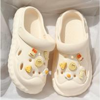 Women's Cute Food Charms Clogs Breathable EVA Slip-On Sandals with Thick Sole 36