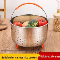 304 Stainless Steel Steaming Basket: Multi-functional Vegetable Strainer & Rice Water Separator Steamer. 1.4L with Double Tantalum Rice Cooker Basket