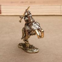 Retro Copper Medieval Knight Statue - Fine Craft Miniature Warrior Figurine Collector's Gift Home Office Decor