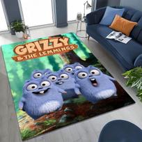 Funny Grizzy and The Lemmings Cartooon Carpet Rug for Bedroom Living Room Sofa Doormat Decor ,Large Kids Play Non-slip Floor Mat 40x60cm( 15x23in )