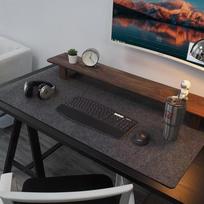 Drop-Molded Anti-Slip XL Felt Mouse, Keyboard & Gaming Desk Mat Felt; 200x200mm; Dark Gray