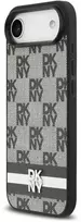 DKNY PU Leather Checkered Pattern and Stripe dėklas skirtas Apple iPhone Air juodos spalvos