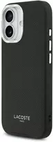 Lacoste PU Leather Champs Elysees MagSafe dėklas skirtas Apple iPhone 17 juodos spalvos