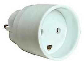 Mercodan E-Line kištuko adapteris iš Schuko/Pin-žemės į DK M/žemės, 250V, 16A, baltas
