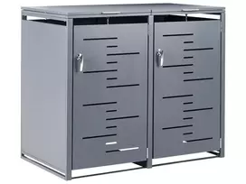 Dviguba šiukšliadėžių pastogė 480 L PERISSA, metalinė, tamsiai pilka