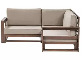 2 vietų sodo kampinė sofa TIMOR Modulinė Sertifikuota akacijos mediena Tamsiai ruda