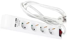 ATR Asus 4 prievadų prailginimo kabelis 1,4 m a/su/s/USB 2.1A 3x1,5 mm KF-GSB-04KU3x1,5/1,4M