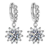 1 Carat Moissanite Sunflower Drop Earrings Women Sterling Floral Tassel Studs Lightweight Elegant Jewelry 925 Sterling Silver