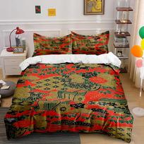 Floral and Geometric Printed Bedding Set Bedding set (1 duvet cover, 2 pillowcases, duvet not included) 135x200cm
