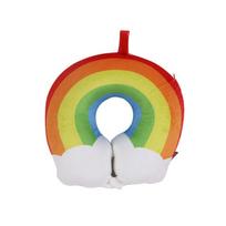 U Shape Cartoon Rainbow Memory Foam Travel Pillow For Office And Flight Comfort žalia