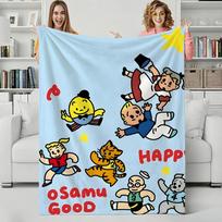 Artist O-Osamu Harada Throw Flannel Blanket Perfect for Sofa Office Bed Travel Sleep Read Relax Camping four season use 130x150cm