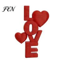 Smooth Edge Love Statue 3D Printed Letter Figurine, Red LOVE Heart Desktop Ornament for Wedding Durable Letters Decor Anniversary Decor, Romantic