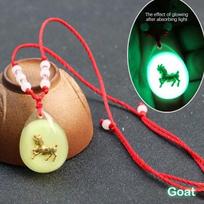 Kinų Zodiako Raudonas Virvės Pakabukas Karoliai Švytintys Karoliukai Moterims Vyrams Zodiako Gyvūnas Krištolinis Čokeris Sėkmės Gimtadienio Papuošalai Goat