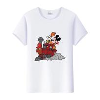 Kawaii Summer Women Short Sleeve t-shirt Disney Cartoon Men Tshirt Female Top Loose Tee Ladies Mickey Mouse Graphic Clothes Gift S