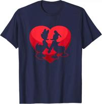 Hot Fashion Disney Donald and Daisy Duck Valentine's Day Heart T-Shirt S-4XL Four Seasons Gift XXL