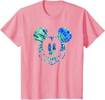 Fashion Casual Disney Mickey Mouse Green Tie Dye T-Shirt S-4XL Four Seasons L
