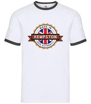 Made In Kempston - Mens Ringer - Town City Village Born Love Live Homewtown XL