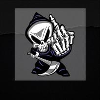 Skull Middle Finger Funny Car Stickers PVC Glue Sticker for Whole Body Car Decoration 10cm