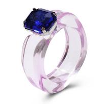 Irregular Jelly Color Rhinestone Girls Acrylic Transparent Finger Ring Fashion Jewelry Resin Rings