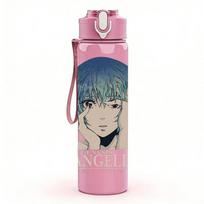 1PC Evangelion Anime Boy Character Portrait Print 750ml Portable Sports Water Bottle Leakproof Gym Outdoor Travel Drink Cup Pack of 1 rožinė