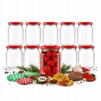 Glass jar 520 ml 15x with screw cap fi 82 for preserves, jam, honey, jams