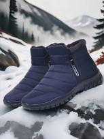 Men's casual sports shoes, fleece and thickened waterproof soft-soled lightweight casual snow boots 44