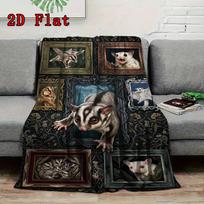 Squirrel Art Rug 2D Flat Pattern Flannel Blanket, High quality All Seasons, Home Decor, Warmth and Comfort, Perfect for Christmas Gifts. 80cm x 120cm