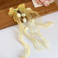 Pendant Tassel Tulip Hair Clips Fairy Style Organza Bowknot Barrette Muguet Flower Hairpin  Teatime