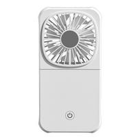 Mini Portable USB Fan 1800mAh Power Bank Rechargeable Foldable Neck Cooling Fan Three Speeds Lightweight Wearable Outdoor Type-C