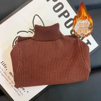 Kids Winter Fleece Lined Turtleneck Sweater Warm Thick Knit Pullover For Toddler Boys Girls Thermal Base Layer Top 90