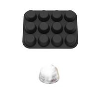 12-Cavity Round Silicone Muffin Pan, Non-Stick Food Grade , Easy Release Baking Tray for Cupcakes one size