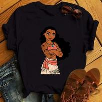 2025 New Women T-shirts Fashion Punk Princess Print T Shirt Streetwear Short Sleeves Clothes Kawaii Disney T Shirt Female Tops S