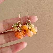 Cute Sweet Tiny Orange Tassel Drop Earrings 2026 Summer Super Fairy New Minimalist Versatile Women Pierced Jewelry