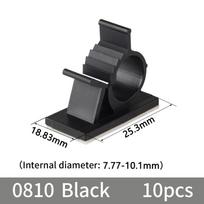 10Pcs Plastic Cable Organizer Clips Adjustable Cable Tie Mounts  Desk Cable Management 0810 Black