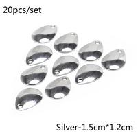 Spinner Tackle Smooth Nickel Vibration Metal Water drops Fishing Attractor Spinner VIB Lure Blades silver-1.5cm X 1.2cm
