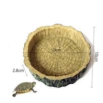 1pcs Reptile Water Dish Food Bowl Tortoise Feeder Food And Water Plate Amphibian Feeder Bowl For Turtle Lizard Leopard Gecko beige